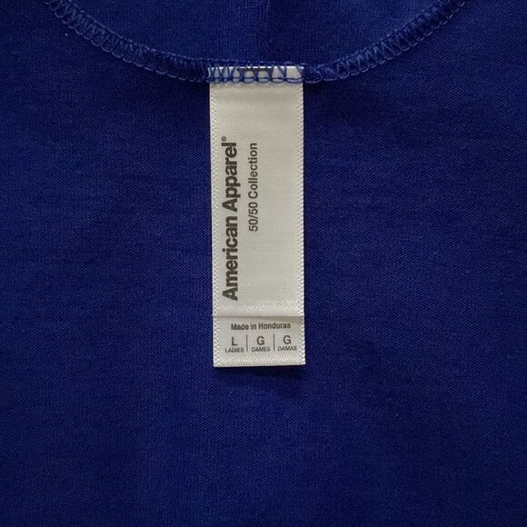 American Apparel 50/50 Collection Ladies Racerback Tank Top Lapis Blue Sz Large - Picture 6 of 6